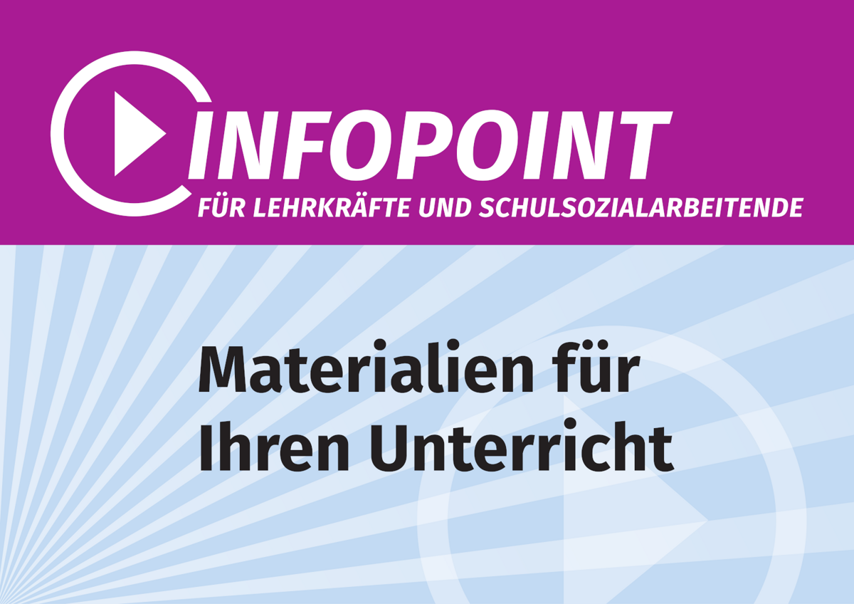 Schild: Infopoint für Lehrkräfte und Schulsozialarbeitende